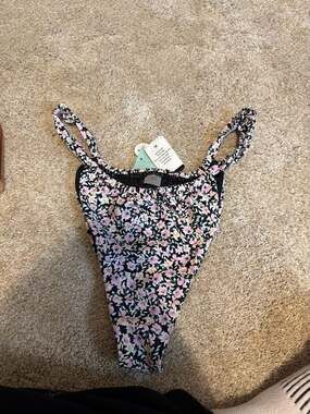 Full Tilt Floral Ruched High Leg Bikini Bottom